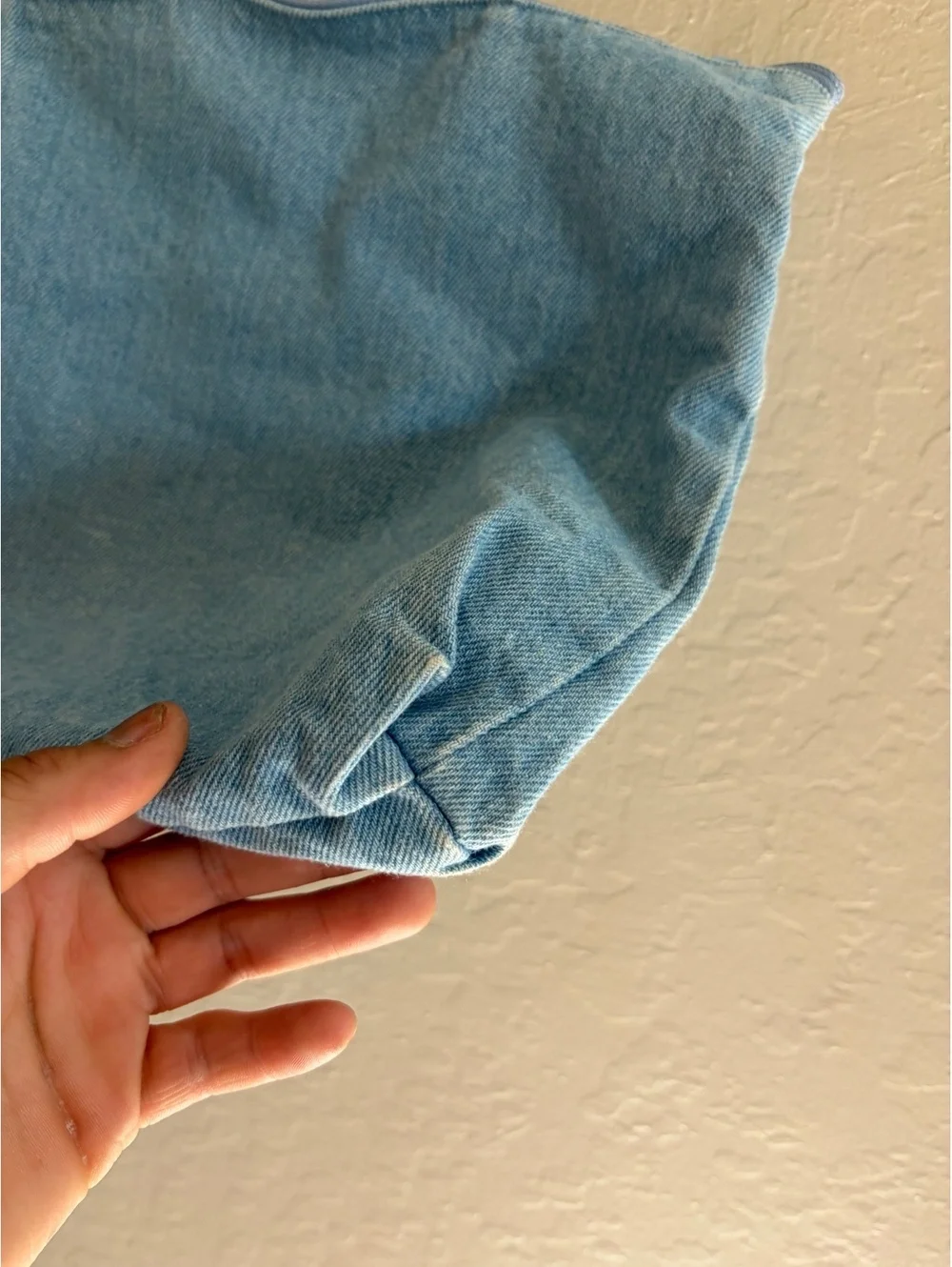 Vintage handmade denim studded tote bag